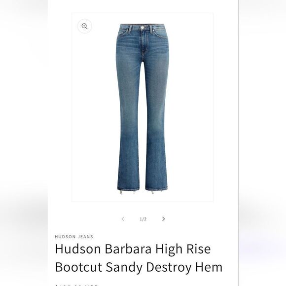 Hudson Barbara High Rise Bootcut Sandy Destroy Hem - Picture 1 of 16